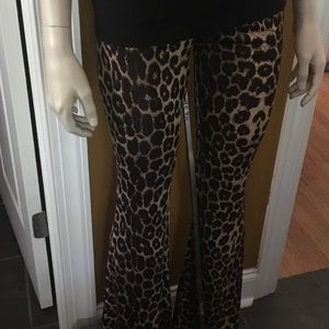 Leopard Print Pull-on Fit and Flare Pants